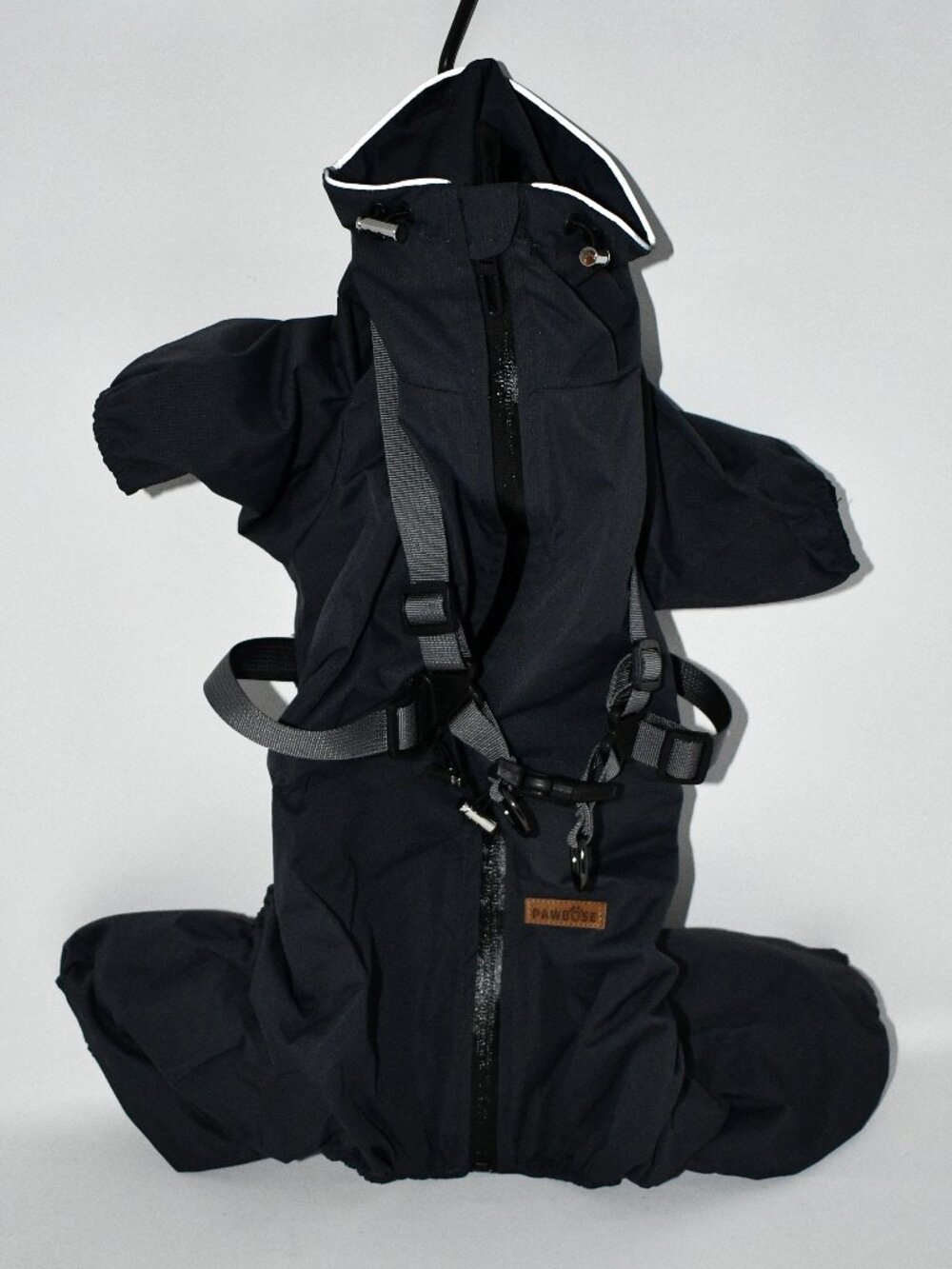 PAWBOSE Waterproof Dog Raincoat with Harness, Grey, 2XL, Reflective, NWT